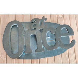 Vintage MCM "At Once" Brass Rustic Decor Giant Paper Clip Holder Paperweight Etc